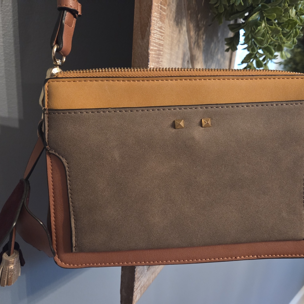 Leather Elegant Brown and Tan Women's Bag Made In PORTUGAL